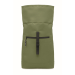 Sac à dos roll top pour ordinateur 15'' en polyester couleur vert militaire quatrième vue