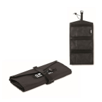 Organisateur de sac enroulable en RPET 3 compartiments et vanity case vue avec zone d'impression