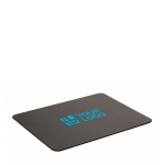 Tapis de souris rectangulaire noir en matériau recyclé vue avec zone d'impression