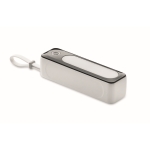 Powerbank avec dragonne et câble USB à prise de type-C 5 000 mAh couleur blanc deuxième vue