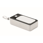 Powerbank avec dragonne et câble USB à prise de type-C 10 000 mAh couleur blanc deuxième vue