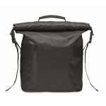 Sac à dos roll top étanche 30L en polyester avec zip frontal couleur noir