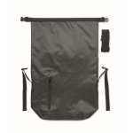 Sac à dos roll top étanche 30L en polyester avec zip frontal couleur gris foncé sixième vue