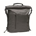 Sac à dos roll top étanche 30L en polyester avec zip frontal couleur gris foncé huitième vue