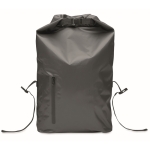 Sac à dos roll top étanche 30L en polyester avec zip frontal couleur gris foncé neuvième vue