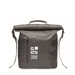 Sac à dos roll top étanche 30L en polyester avec zip frontal vue avec zone d'impression