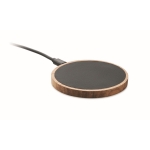 Chargeur sans fil circulaire en bois d'acacia 15W couleur noir
