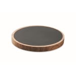 Chargeur sans fil circulaire en bois d'acacia 15W couleur noir deuxième vue