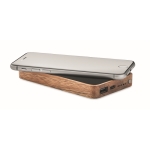 Chargeur sans fil rectangulaire en bois d'acacia 15W couleur noir deuxième vue