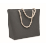 Sac en coton recyclé avec anses en corde naturelle 220 g/m² couleur noir