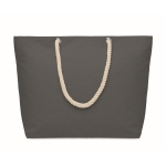 Sac en coton recyclé avec anses en corde naturelle 220 g/m² couleur noir