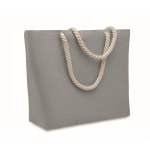 Sac en coton recyclé avec anses en corde naturelle 220 g/m² couleur gris