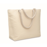Sac en coton recyclé avec anses en corde naturelle 220 g/m² couleur beige