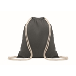 Sac en coton recyclé à cordon de serrage coloris naturel 140 g/m² couleur noir