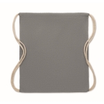 Sac en coton recyclé à cordon de serrage coloris naturel 140 g/m² couleur gris
