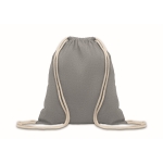 Sac en coton recyclé à cordon de serrage coloris naturel 140 g/m² couleur gris deuxième vue