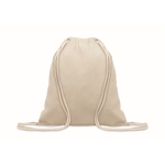 Sac en coton recyclé à cordon de serrage coloris naturel 140 g/m² couleur beige deuxième vue