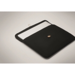 Pochette pour ordinateur 15'' en coton à bouton en bambou 120 g/m² couleur noir troisième vue photographique