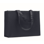 Sac cabas en RPET non tissé couleur unie avec longues anses 80 g/m² couleur bleu