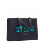 Sac cabas en RPET non tissé couleur unie avec longues anses 80 g/m² vue avec zone d'impression