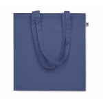 Sac en coton bio coloré à soufflet et longues anses 220 g/m² couleur bleu roi deuxième vue
