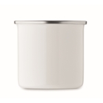 Mug vintage en métal sublimé avec bord métallisé 200 ml couleur blanc troisième vue