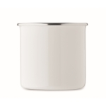 Mug vintage en métal sublimé avec bord métallisé 500 ml couleur blanc troisième vue