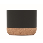 Haut-parleur circulaire sans fil à base en liège et détail en bambou couleur noir septième vue