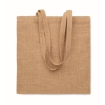 Sac en toile de jute à longues anses assorties couleur beige
