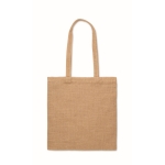Sac en toile de jute à longues anses assorties couleur beige deuxième vue