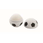 Baume à lèvres en ABS en forme de ballon de foot saveur vanille SPF10 couleur blanc/noir