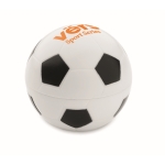 Baume à lèvres en ABS en forme de ballon de foot saveur vanille SPF10 couleur blanc/noir deuxième vue principale