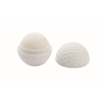 Baume à lèvres en ABS en forme de balle de golf saveur vanille SPF10 couleur blanc