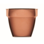 Pot en terre cuite avec graines de menthe et pastille de terre incluse couleur bois sixième vue