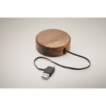 Chargeur circulaire sans fil en bois d'acacia 15W couleur bois quatrième vue photographique