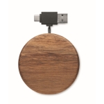 Chargeur circulaire sans fil en bois d'acacia 15W couleur bois cinquième vue