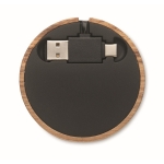 Chargeur circulaire sans fil en bois d'acacia 15W couleur bois sixième vue