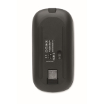 Souris sans fil en ABS avec batterie USB rechargeable et câble inclus couleur noir troisième vue