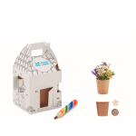 Kit de culture pour enfants graines de fleurs et crayon multicolore vue avec zone d'impression