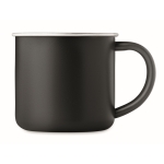 Mug en acier inoxydable recyclé avec bord métallisé 300 ml couleur noir deuxième vue