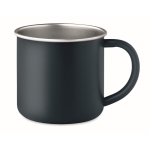 Mug en acier inoxydable recyclé avec bord métallisé 300 ml couleur bleu marine
