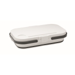 Panier de pique-nique pliable en silicone convertible en plateau 16L couleur blanc deuxième vue