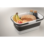 Panier de pique-nique pliable en silicone convertible en plateau 16L couleur blanc cinquième vue photographique