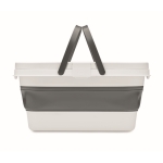 Panier de pique-nique pliable en silicone convertible en plateau 16L couleur blanc sixième vue