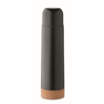 Thermos en acier inoxydable double paroi avec base en liège 500 ml couleur noir