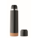 Thermos en acier inoxydable double paroi avec base en liège 500 ml couleur noir sixième vue