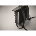Sac à dos roll top pour ordinateur 15'' en cuir synthétique souple couleur noir quatrième vue photographique