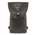 Sac à dos roll top pour ordinateur 15'' en cuir synthétique souple couleur noir septième vue