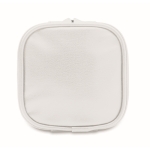 Trousse de toilette en cuir synthétique avec zip et poignée latérale couleur blanc cinquième vue
