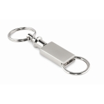 Porte-clés détachable en 2 parties en alliage de zinc couleur argenté mat